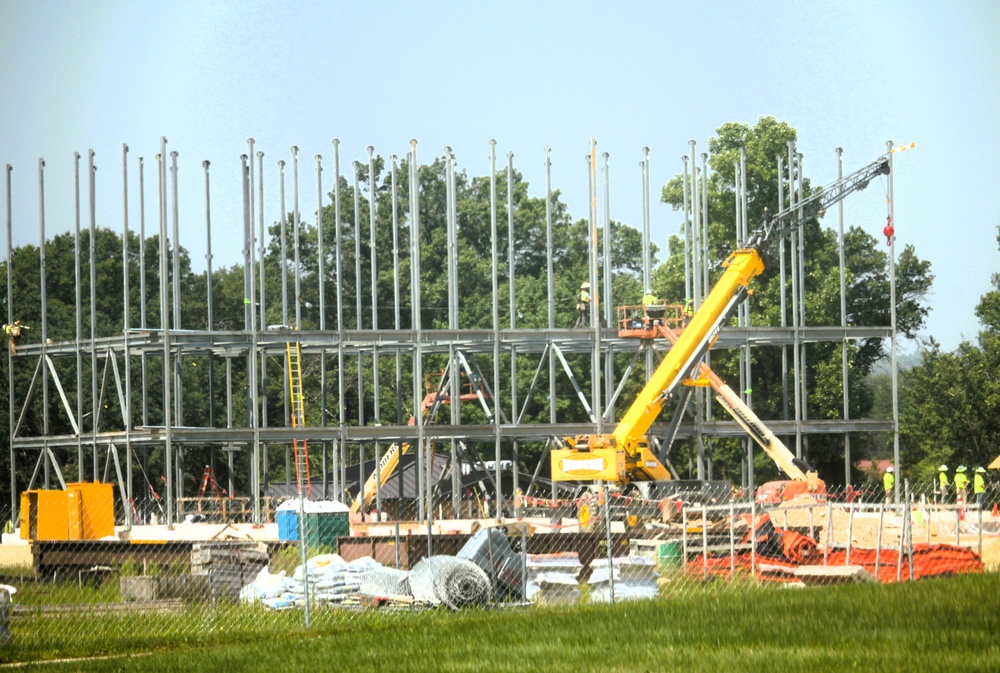 July 2025 construction operations for $55.75 million Collective Training Officers Quarters Project at Fort McCoy