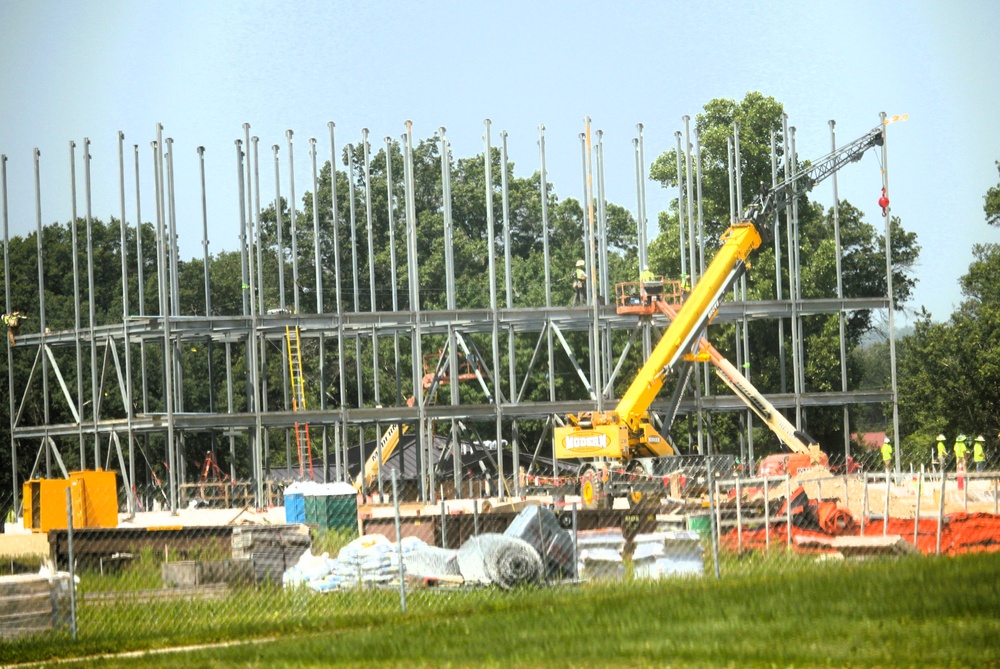 July 2025 construction operations for $55.75 million Collective Training Officers Quarters Project at Fort McCoy