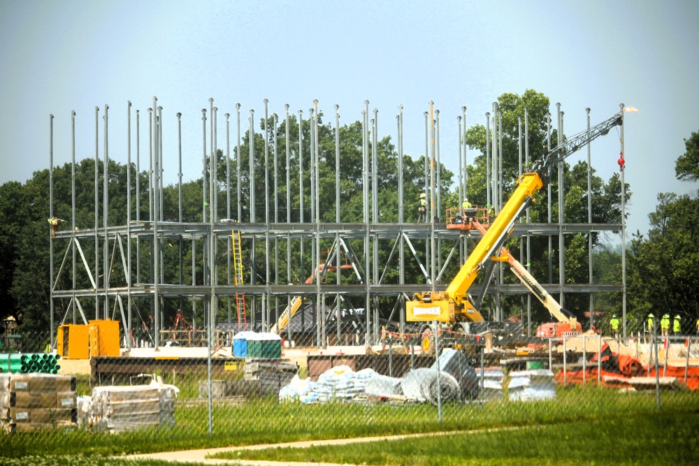July 2025 construction operations for $55.75 million Collective Training Officers Quarters Project at Fort McCoy