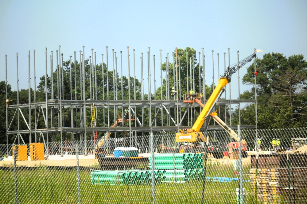 July 2025 construction operations for $55.75 million Collective Training Officers Quarters Project at Fort McCoy