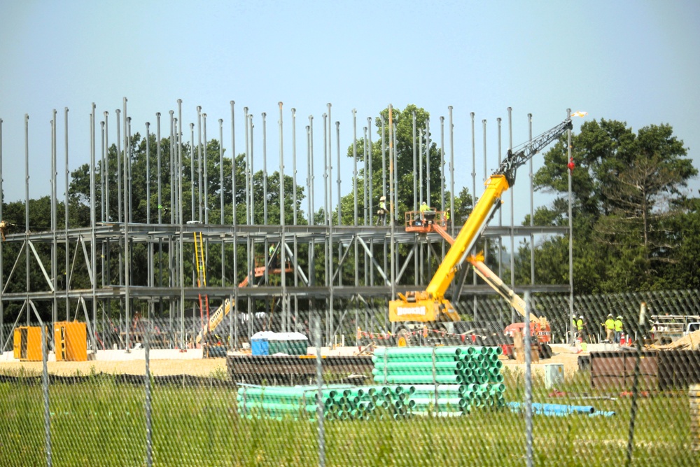 July 2025 construction operations for $55.75 million Collective Training Officers Quarters Project at Fort McCoy