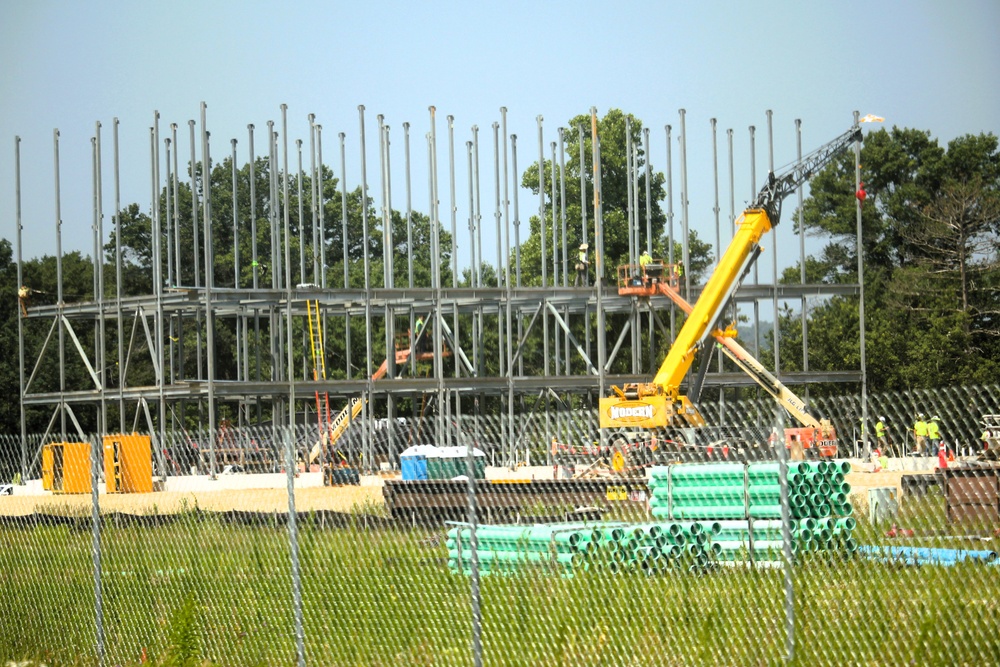 July 2025 construction operations for $55.75 million Collective Training Officers Quarters Project at Fort McCoy
