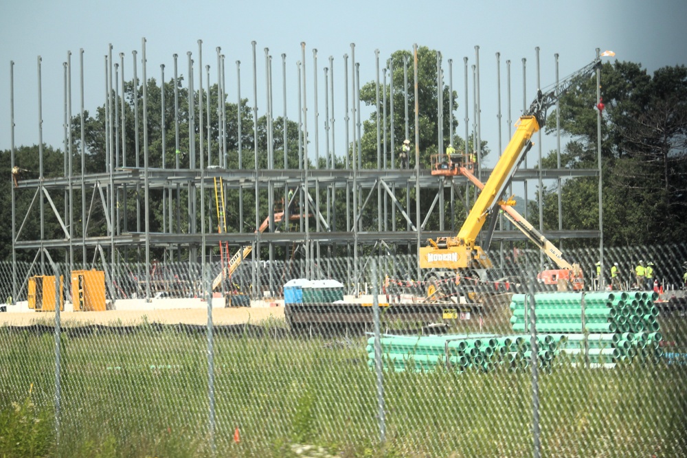 July 2025 construction operations for $55.75 million Collective Training Officers Quarters Project at Fort McCoy