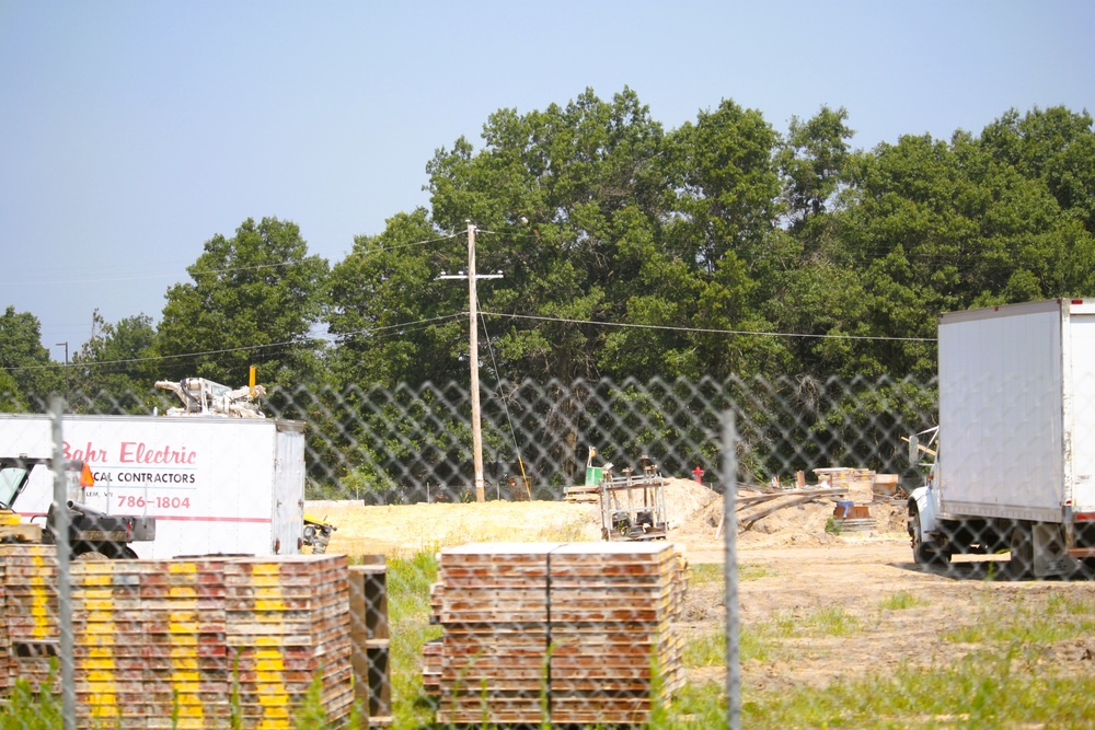 July 2025 construction operations for $55.75 million Collective Training Officers Quarters Project at Fort McCoy