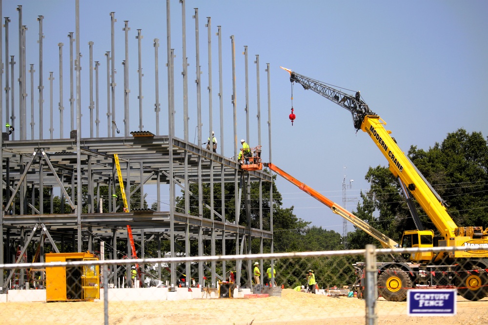 July 2025 construction operations for $55.75 million Collective Training Officers Quarters Project at Fort McCoy
