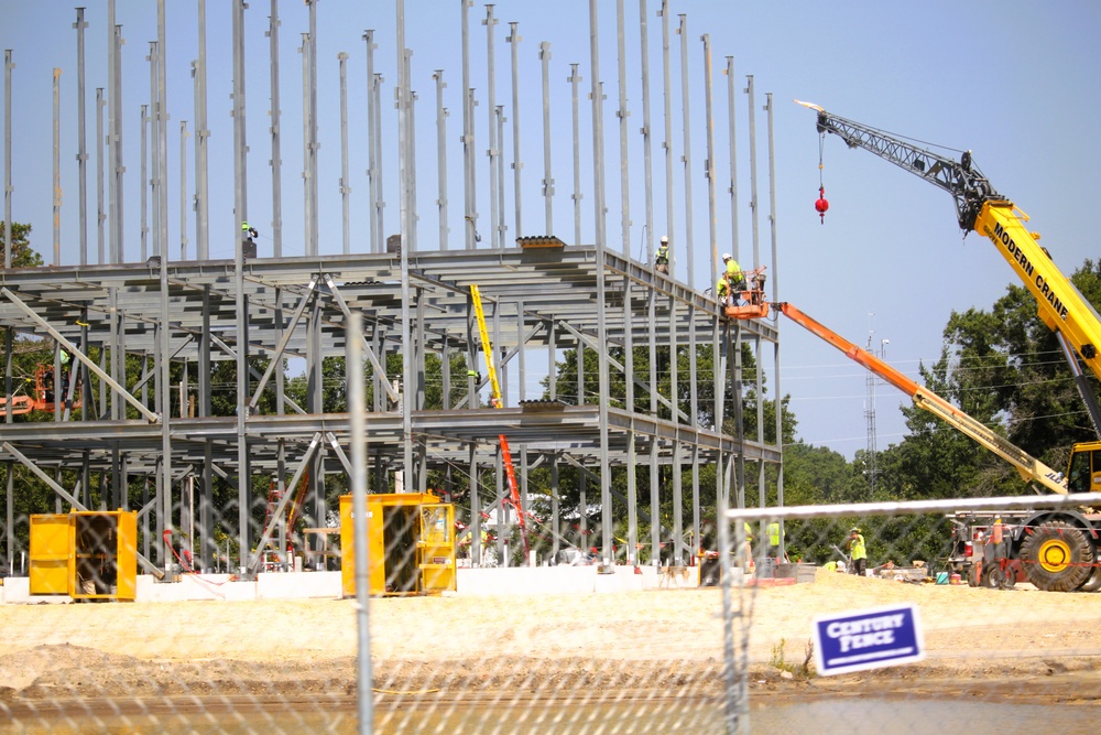 July 2025 construction operations for $55.75 million Collective Training Officers Quarters Project at Fort McCoy