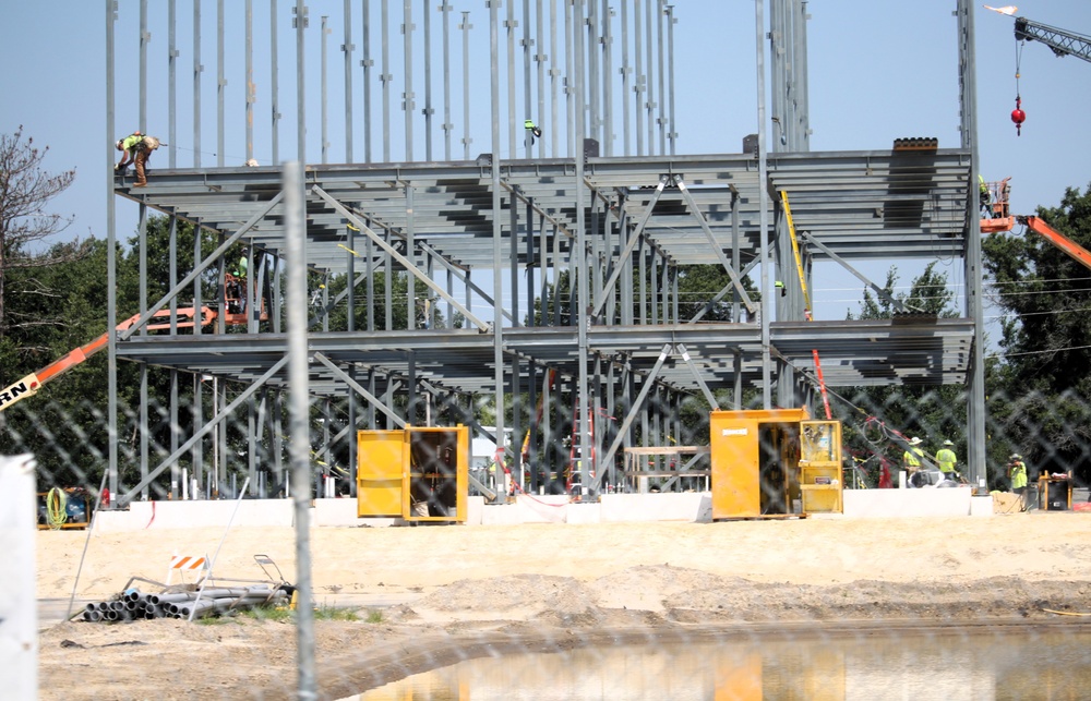 July 2025 construction operations for $55.75 million Collective Training Officers Quarters Project at Fort McCoy