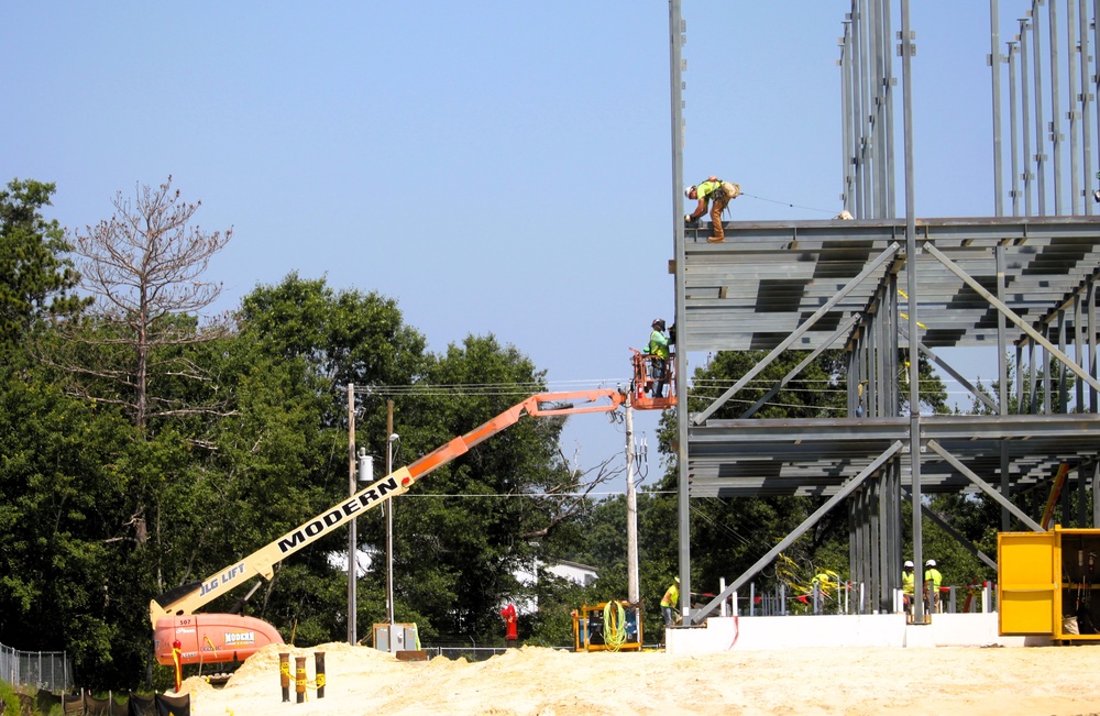 July 2025 construction operations for $55.75 million Collective Training Officers Quarters Project at Fort McCoy