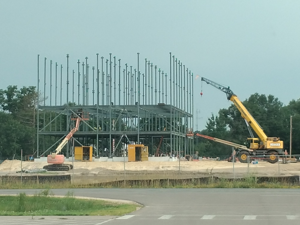 July 2025 construction operations for $55.75 million Collective Training Officers Quarters Project at Fort McCoy