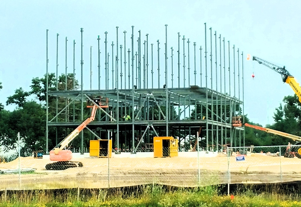 July 2025 construction operations for $55.75 million Collective Training Officers Quarters Project at Fort McCoy
