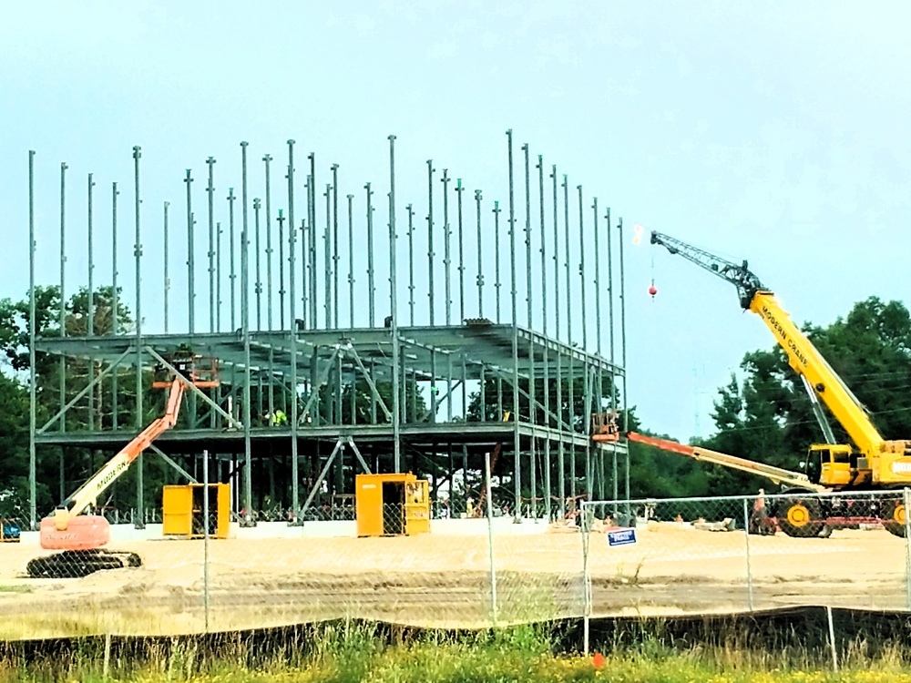 July 2025 construction operations for $55.75 million Collective Training Officers Quarters Project at Fort McCoy