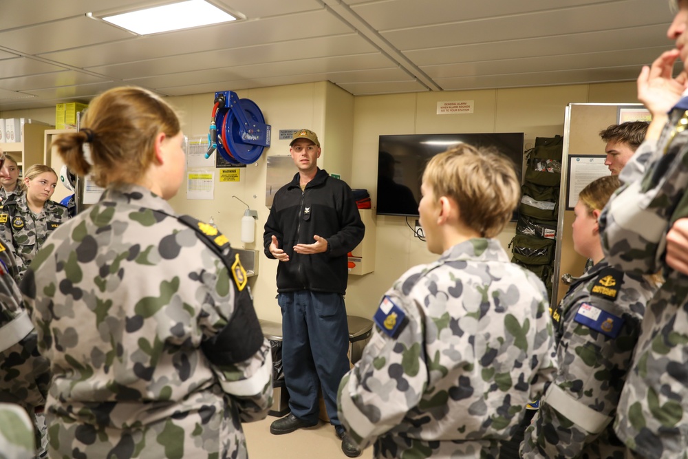 Australian Navy Cadets visit USS John L. Canley