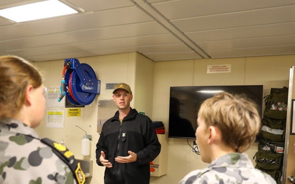 Australian Navy Cadets visit USS John L. Canley