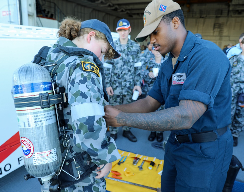 Australian Navy Cadets visit USS John L. Canley