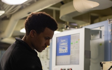 USS Gerald R. Ford (CVN 78) Sailor Conducts Maintenance
