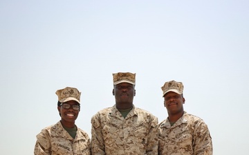 TF 51/5th MEB Marine reenlists on NSA Bahrain