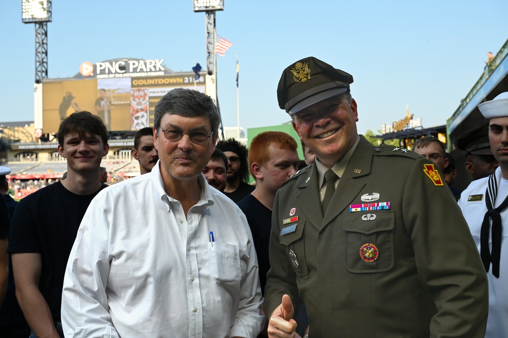 Maj. Gen. Pippy delivers Oath of Enlsitement at PNC Park
