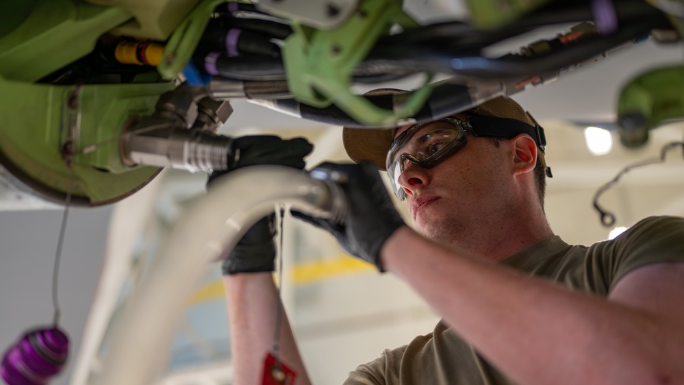 Travis maintainers remove KC-46 boom for repair