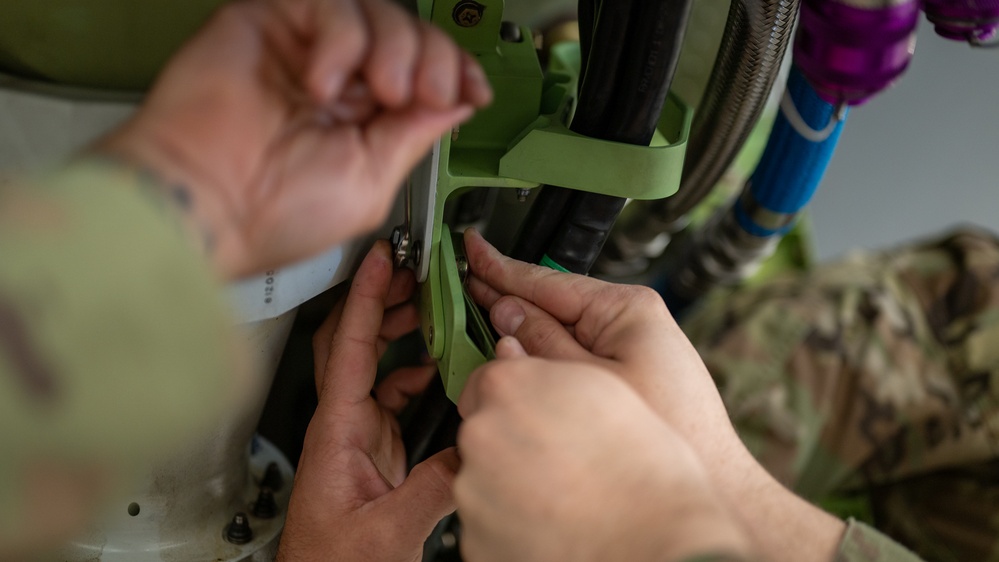 Travis maintainers remove KC-46 boom for repair