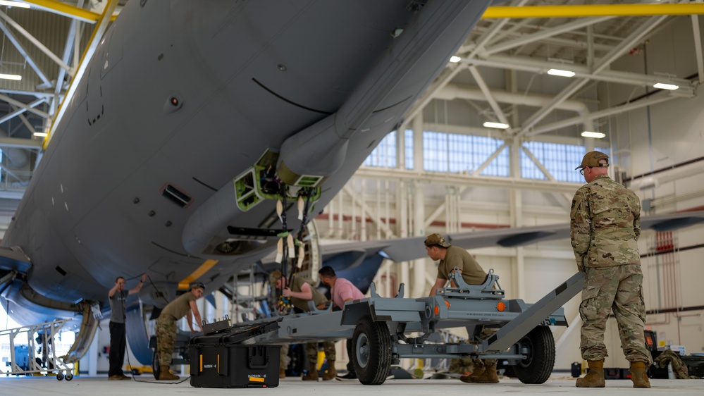 Travis maintainers remove KC-46 boom for repair