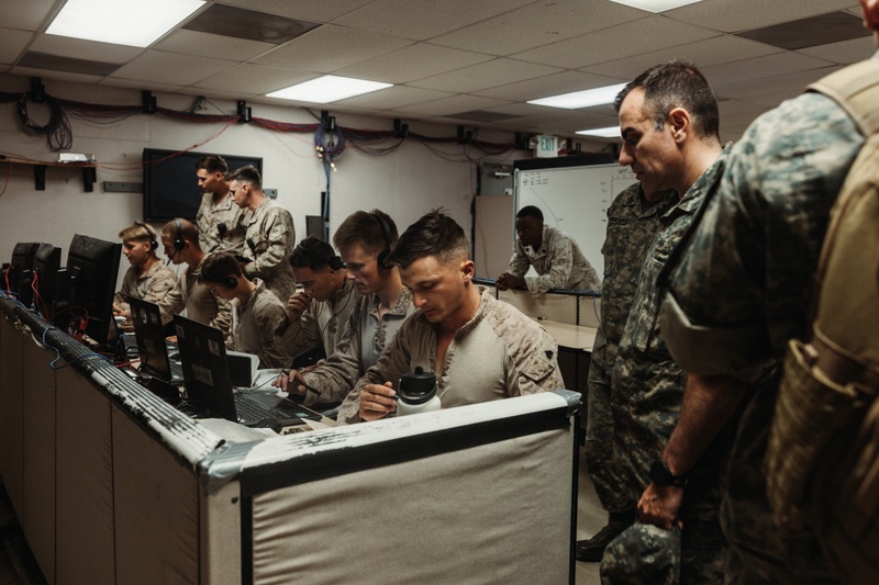 Brazilian Marines Observe a U.S. Marine Fire Support Team Exercise at Integrated Training Exercise