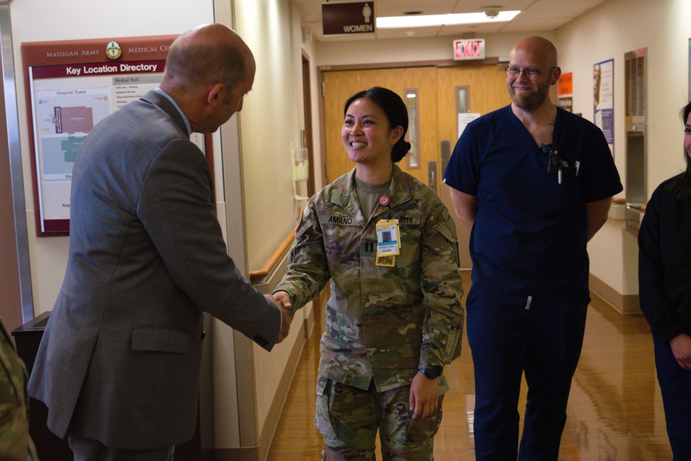 Dr. Stephen Ferrara, Acting Assistant Secretary of Defense for Health Affairs, visits Madigan