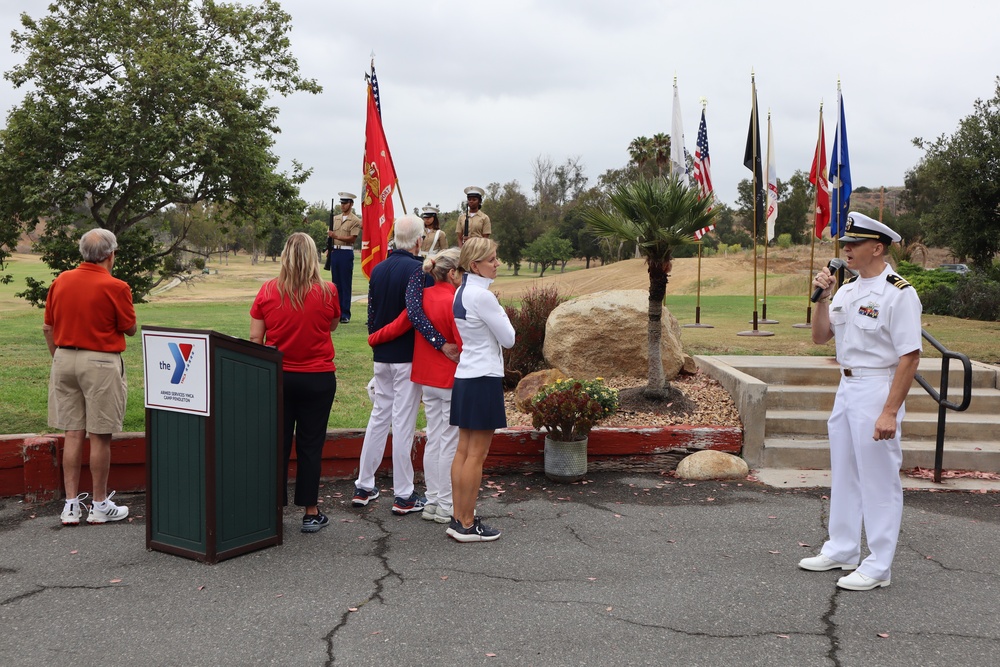 NHCP officer performs National Anthem at Armed Services YMCA Golf Event