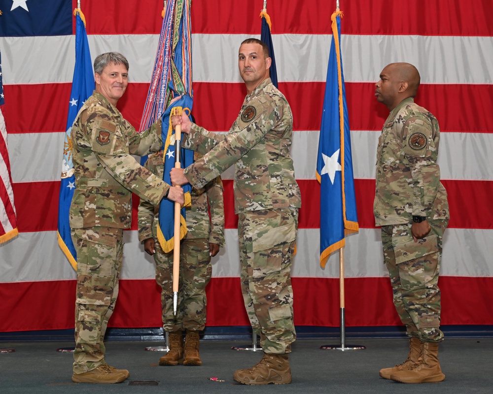 Chief Master Sgt. Brandon Wolfgang assumes responsibility of Eighth Air Force