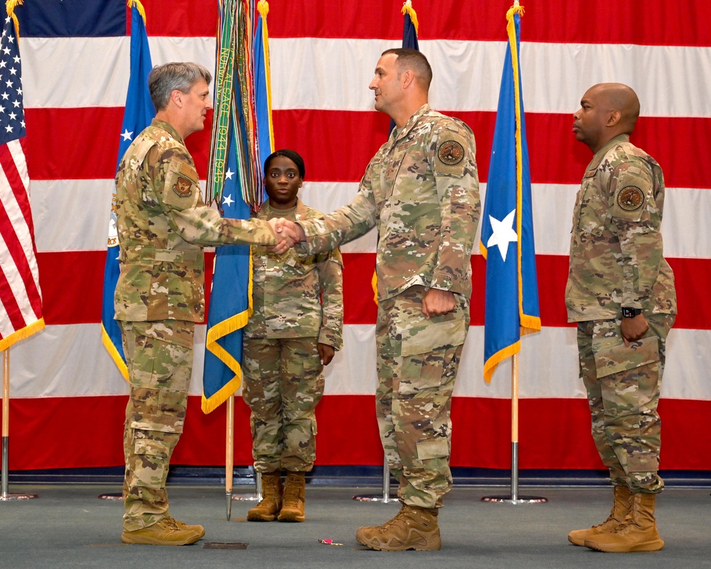 Chief Master Sgt. Brandon Wolfgang assumes responsibility of Eighth Air Force