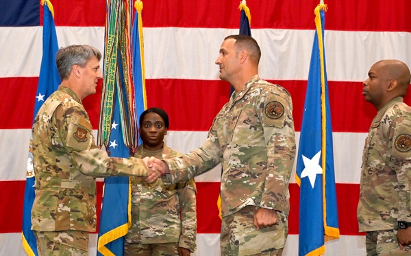 Chief Master Sgt. Brandon Wolfgang assumes responsibility of Eighth Air Force
