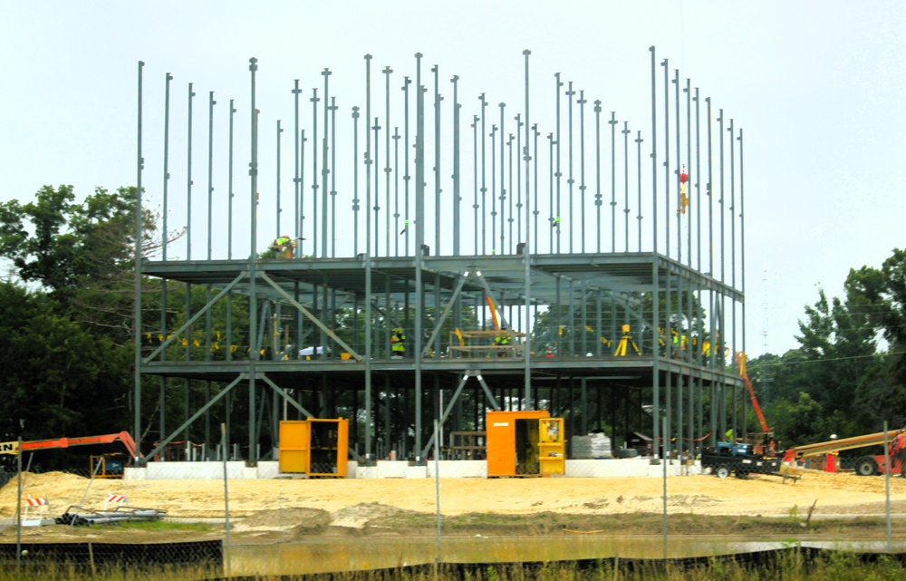 Structural steel framing in full swing as $55.75 million Collective Training Officers Quarters Project at Fort McCoy continues growing during July 2025