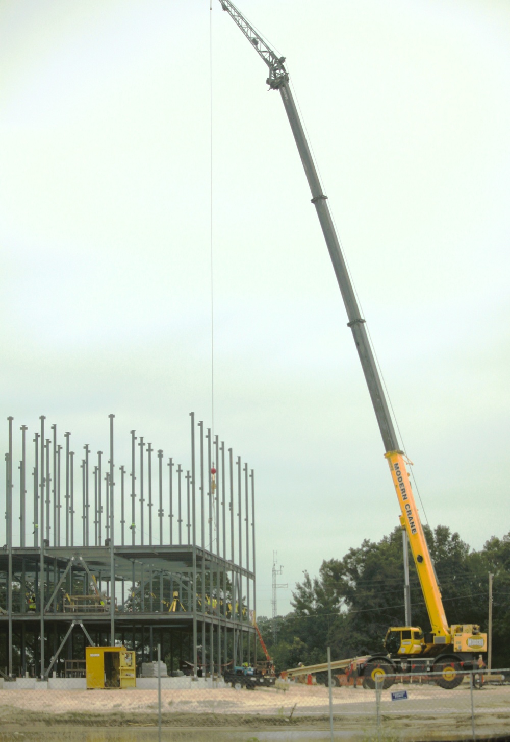 Structural steel framing in full swing as $55.75 million Collective Training Officers Quarters Project at Fort McCoy continues growing during July 2025