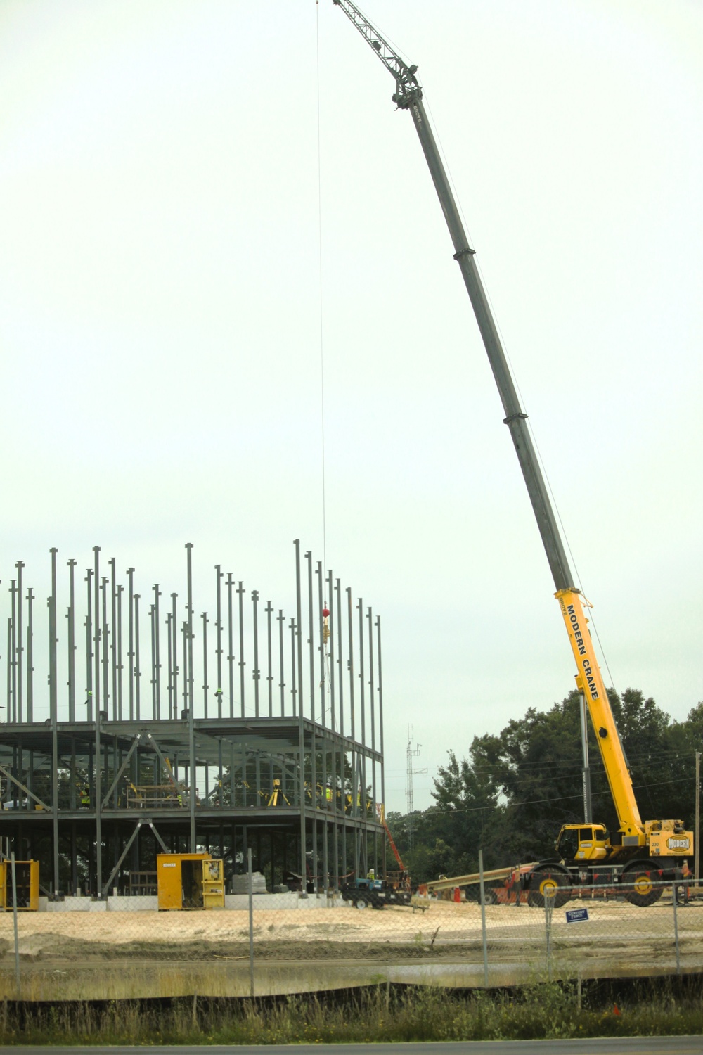 Structural steel framing in full swing as $55.75 million Collective Training Officers Quarters Project at Fort McCoy continues growing during July 2025