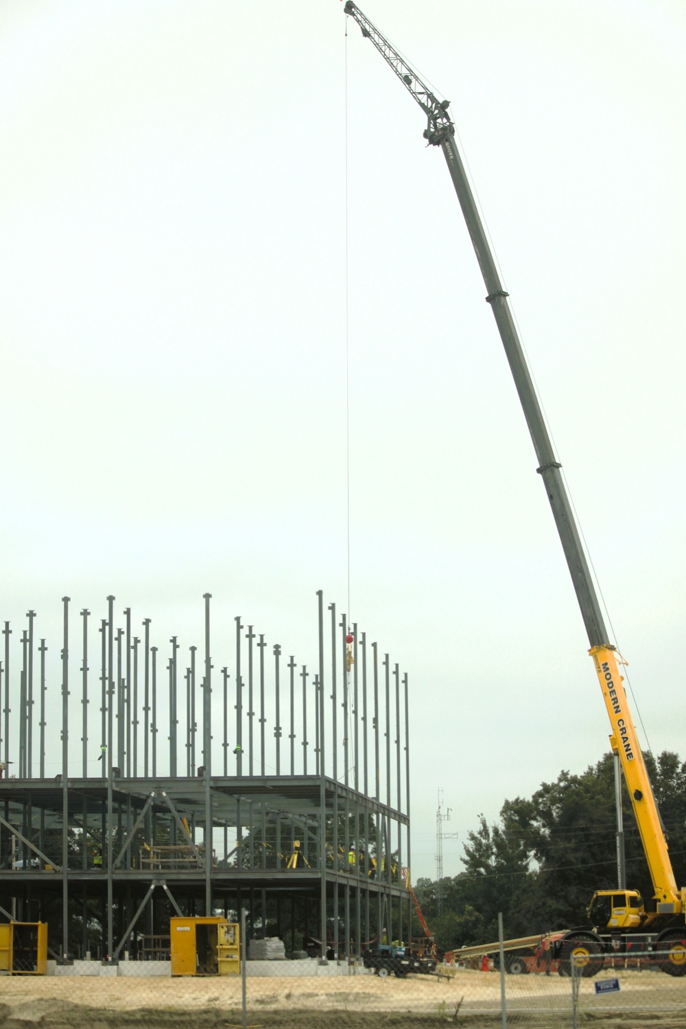 Structural steel framing in full swing as $55.75 million Collective Training Officers Quarters Project at Fort McCoy continues growing during July 2025
