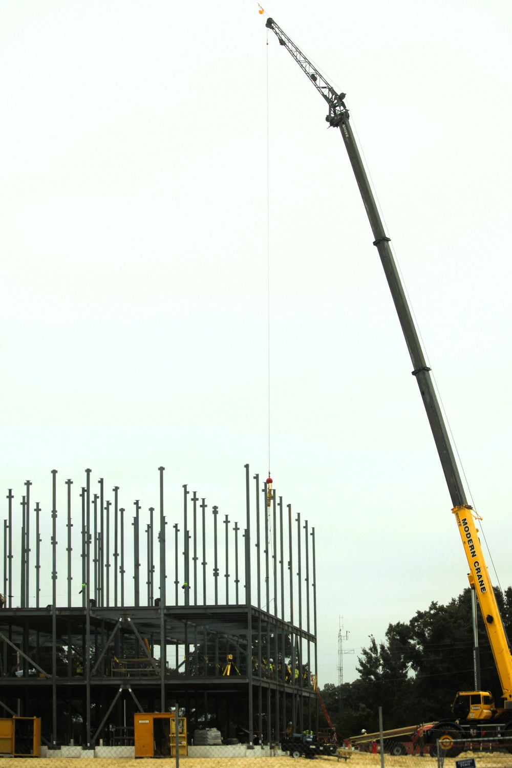 Structural steel framing in full swing as $55.75 million Collective Training Officers Quarters Project at Fort McCoy continues growing during July 2025