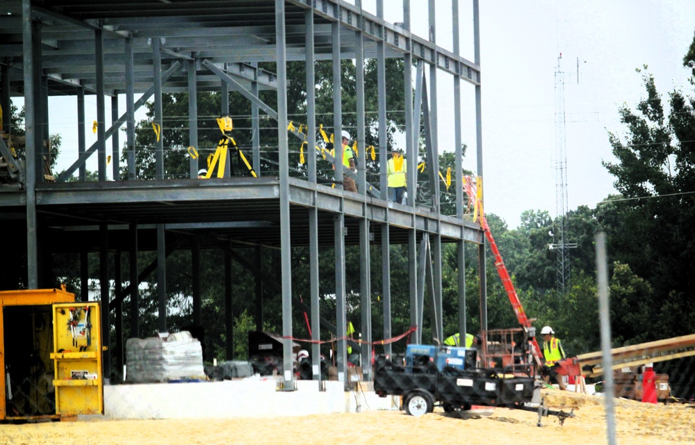 Structural steel framing in full swing as $55.75 million Collective Training Officers Quarters Project at Fort McCoy continues growing during July 2025