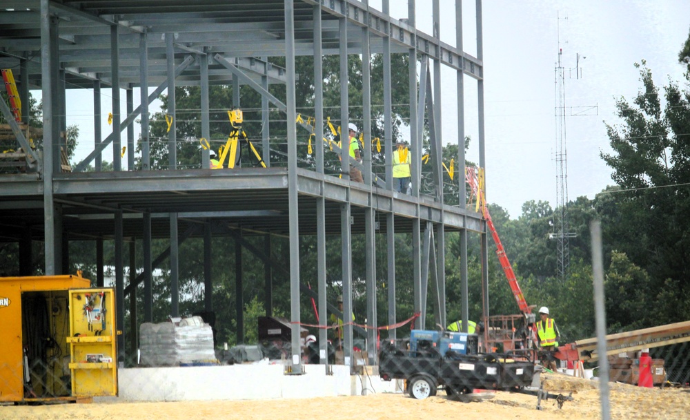 Structural steel framing in full swing as $55.75 million Collective Training Officers Quarters Project at Fort McCoy continues growing during July 2025