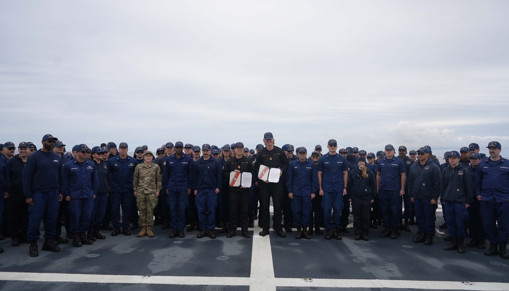 U.S. Coast Guard Cutter Munro patrols the Bering Sea