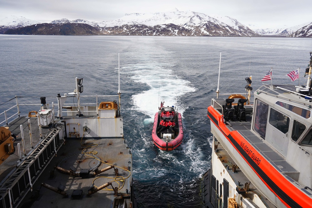 U.S. Coast Guard Cutter Munro patrols the Bering Sea