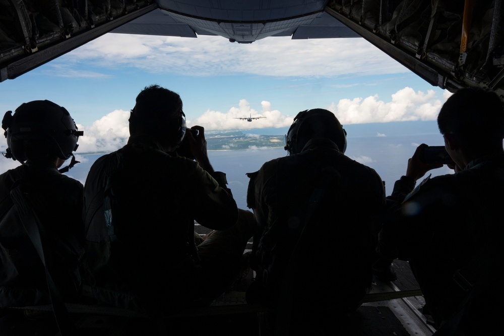 Partner nations fly together to celebrate the 81st Liberation Day Parade in Guam
