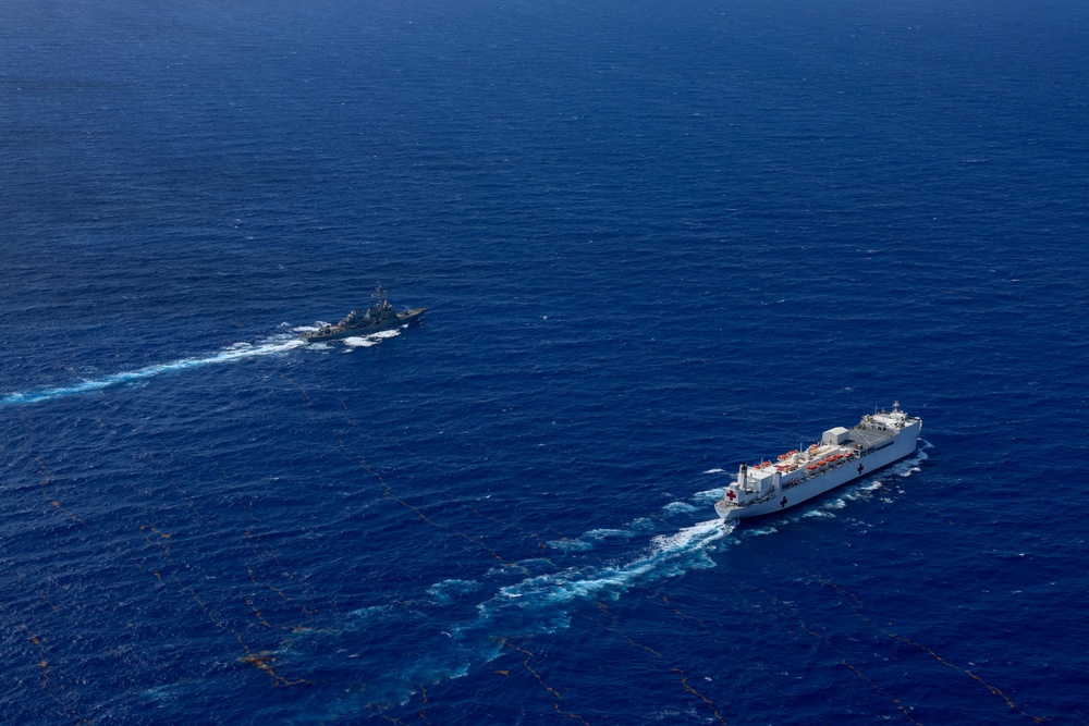 USNS Comfort and USS Cole in the Caribbean Sea