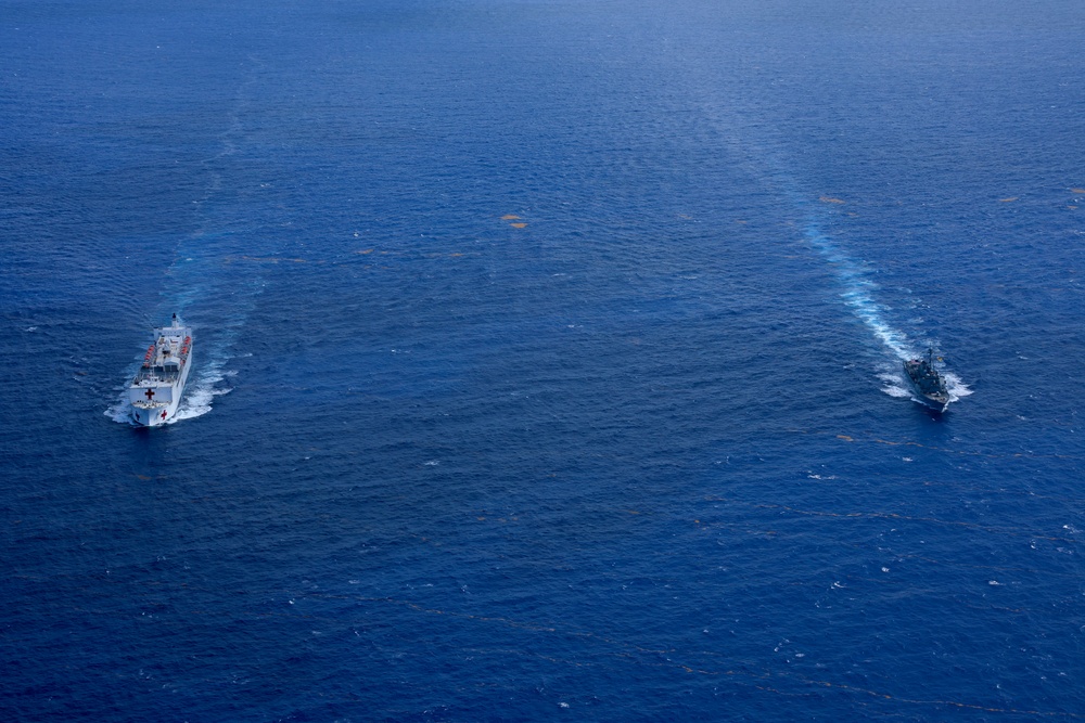 USNS Comfort and USS Cole in the Caribbean Sea