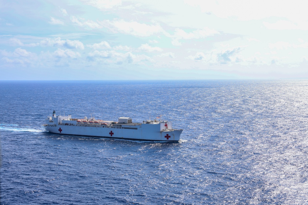 USNS Comfort and USS Cole in the Caribbean Sea