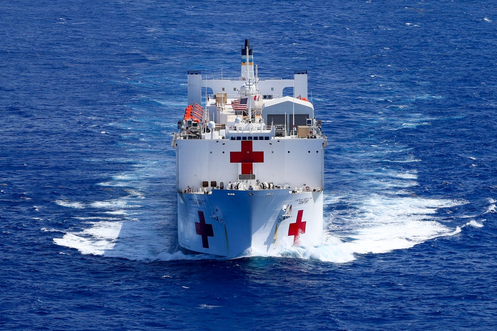 USNS Comfort and USS Cole in the Caribbean Sea