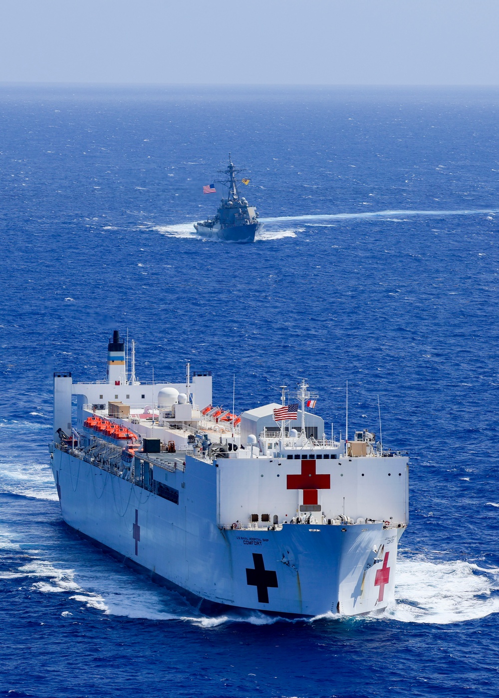 USNS Comfort and USS Cole in the Caribbean Sea