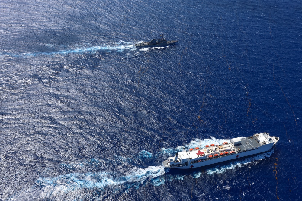 USNS Comfort and USS Cole in the Caribbean Sea