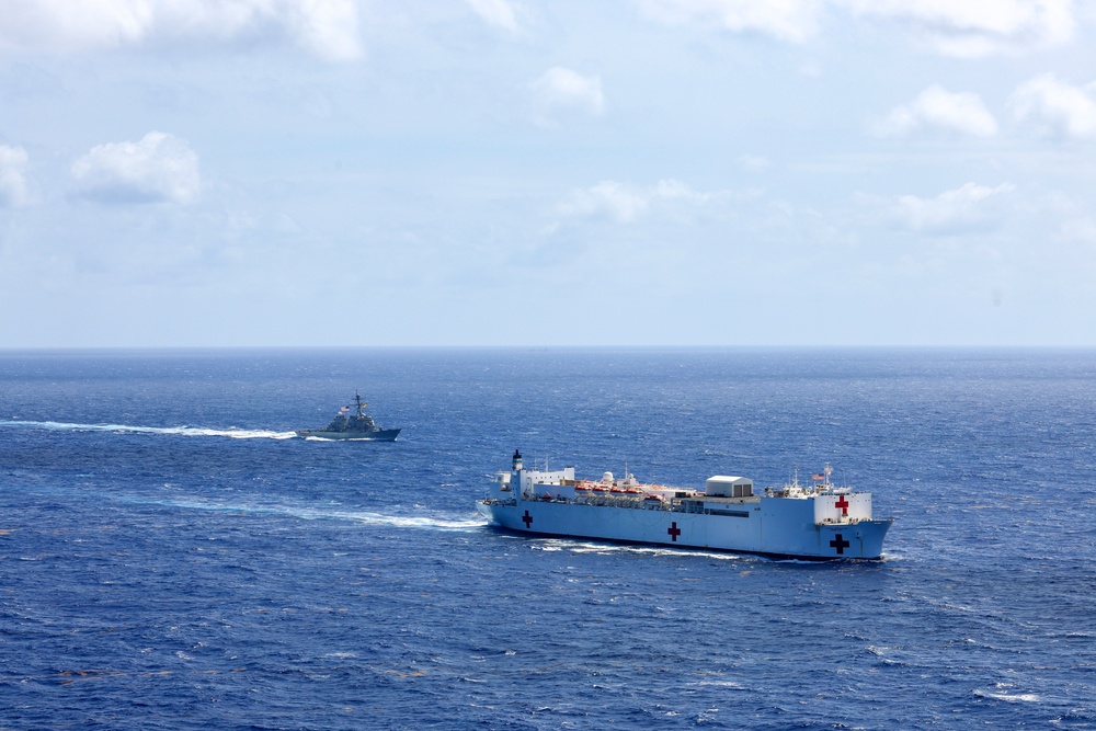 USNS Comfort and USS Cole in the Caribbean Sea