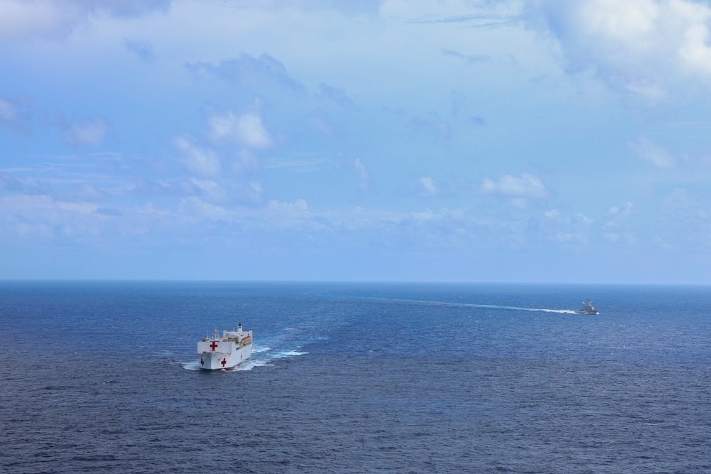 USNS Comfort and USS Cole in the Caribbean Sea