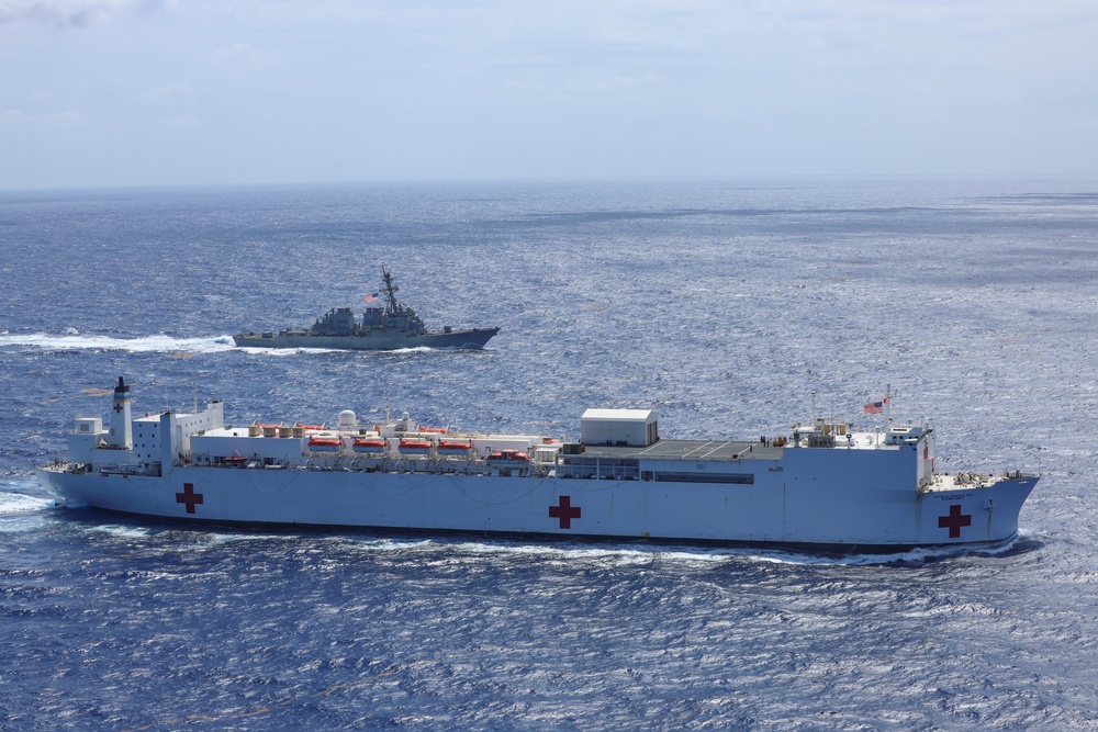 USNS Comfort and USS Cole in the Caribbean Sea