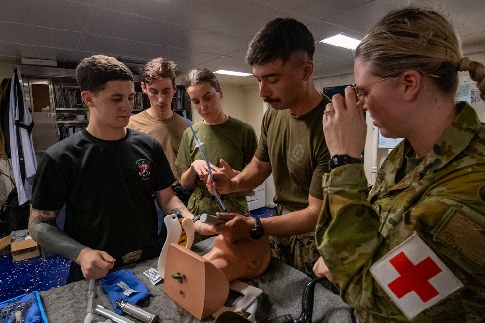 USS America (LHA 6) conducts intubation training during Talisman Sabre 25